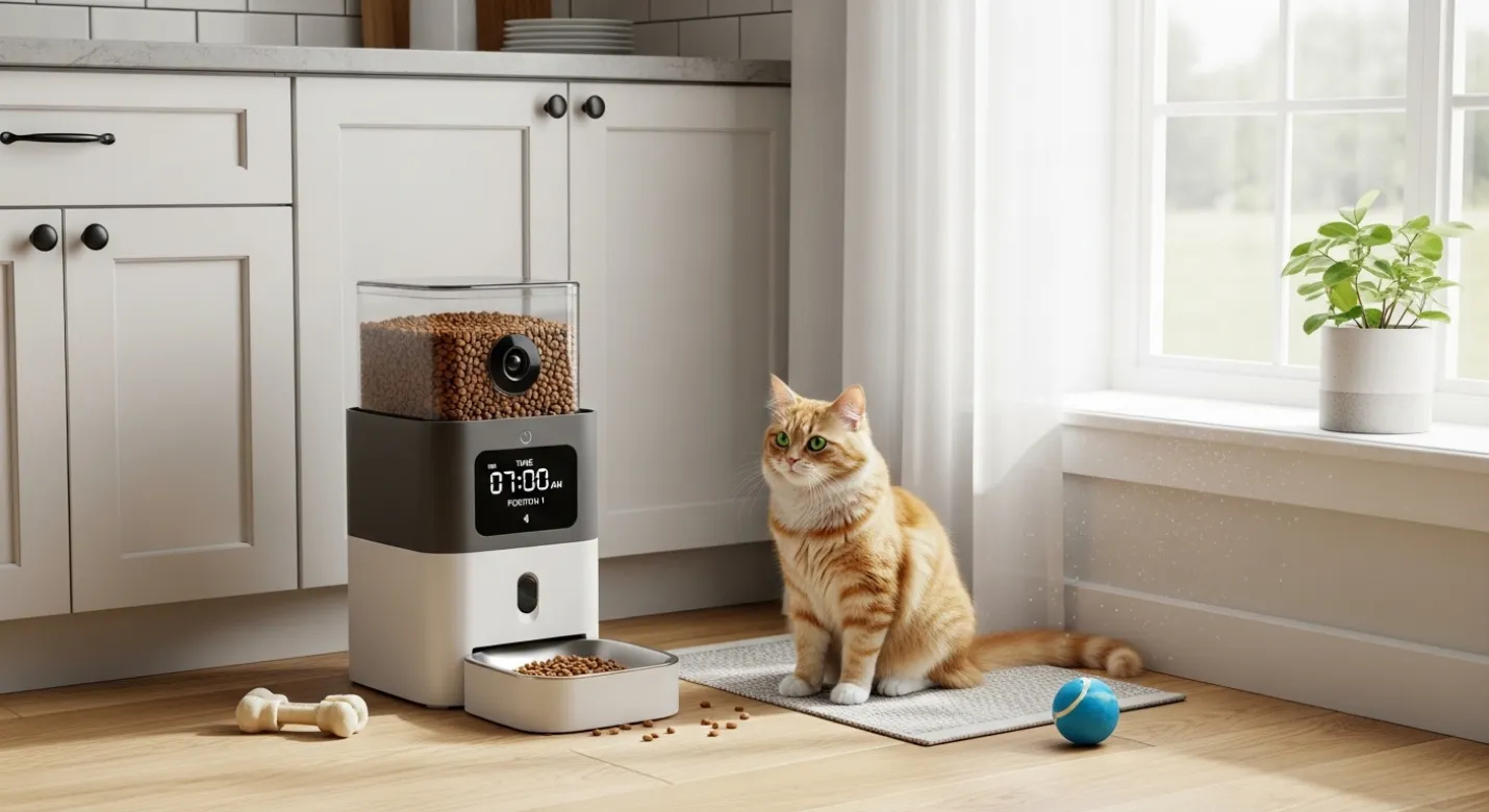 Limpeza segura de comedouro automático pet