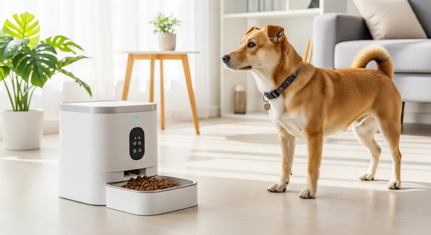 alimentador automático para cães e gatos em uso diário