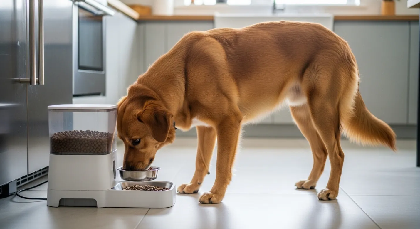 comedouro automático programável para cães e gatos